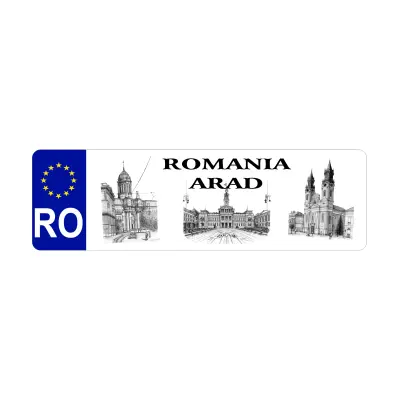 Arad romania, autocolant, dimensiune 200x60mm
